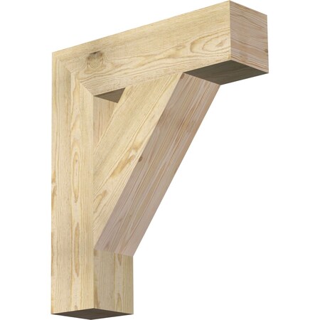 Ekena Millwork Traditional Block Rough Sawn Bracket, Douglas Fir, 6"W x 24"D x 28"H BKT06X24X28TRA05RDF